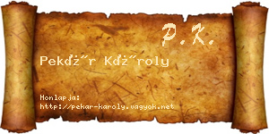 Pekár Károly névjegykártya