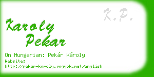 karoly pekar business card