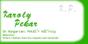 karoly pekar business card